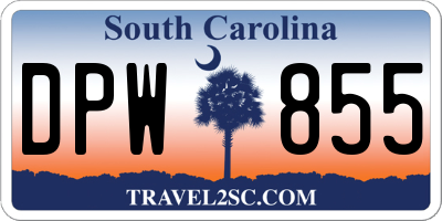 SC license plate DPW855