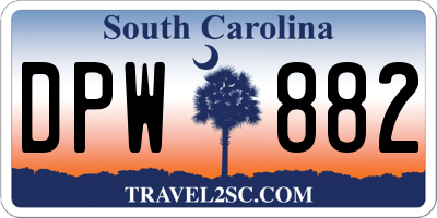 SC license plate DPW882