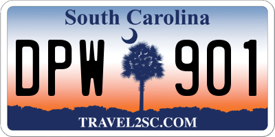 SC license plate DPW901