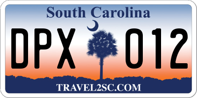 SC license plate DPX012