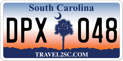 SC license plate DPX048