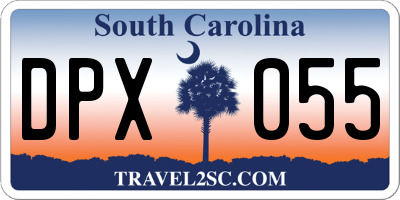 SC license plate DPX055