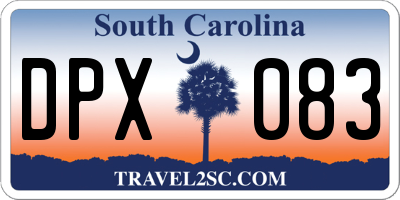SC license plate DPX083