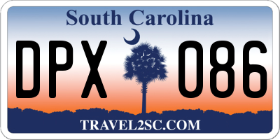 SC license plate DPX086