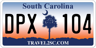 SC license plate DPX104