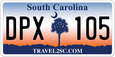 SC license plate DPX105