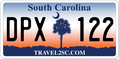 SC license plate DPX122