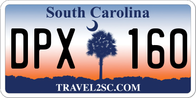 SC license plate DPX160