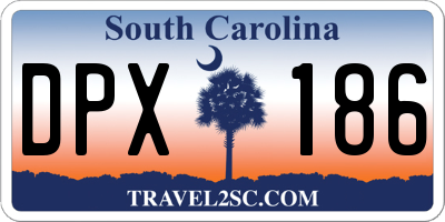 SC license plate DPX186