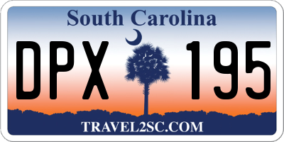SC license plate DPX195