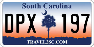 SC license plate DPX197