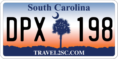 SC license plate DPX198