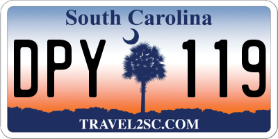 SC license plate DPY119
