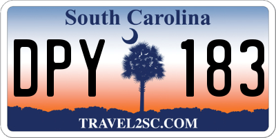 SC license plate DPY183