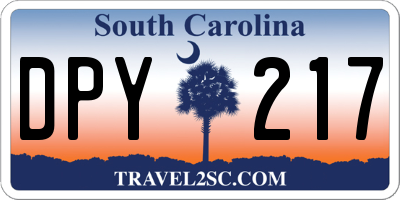 SC license plate DPY217
