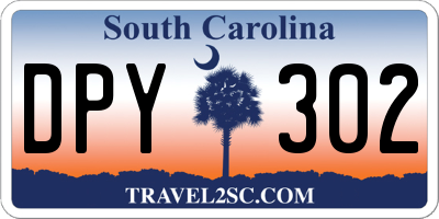 SC license plate DPY302