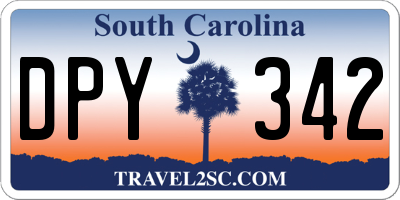 SC license plate DPY342