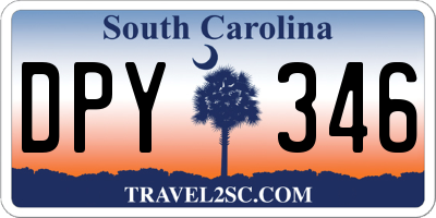 SC license plate DPY346