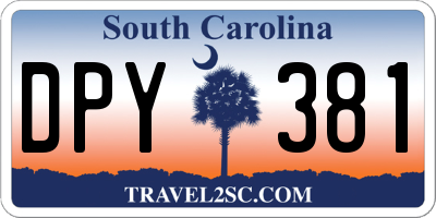 SC license plate DPY381