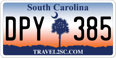 SC license plate DPY385