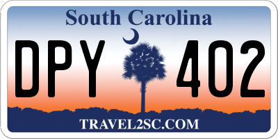 SC license plate DPY402
