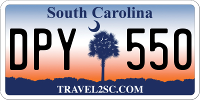 SC license plate DPY550