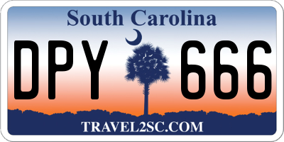 SC license plate DPY666