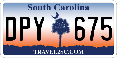 SC license plate DPY675