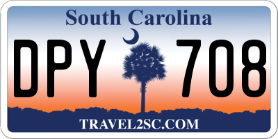 SC license plate DPY708