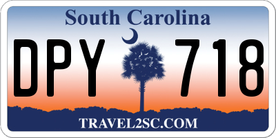 SC license plate DPY718