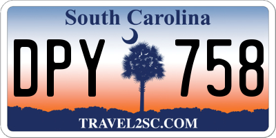 SC license plate DPY758