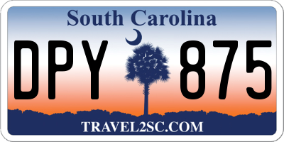 SC license plate DPY875