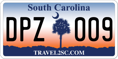 SC license plate DPZ009