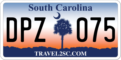SC license plate DPZ075