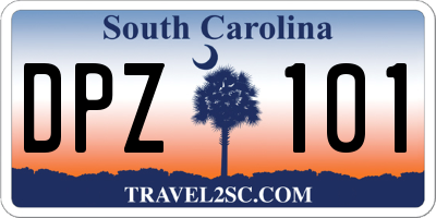 SC license plate DPZ101