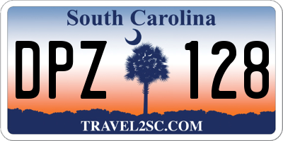 SC license plate DPZ128