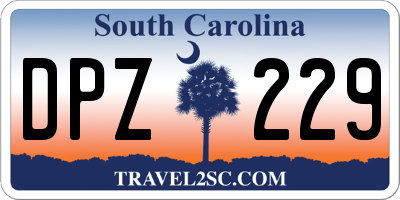SC license plate DPZ229