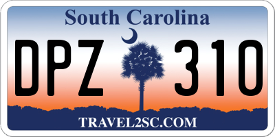 SC license plate DPZ310