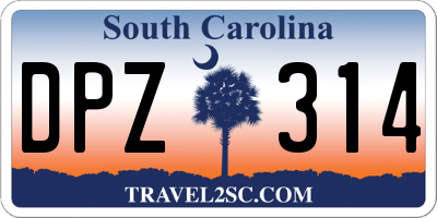 SC license plate DPZ314