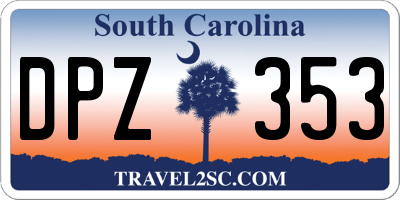 SC license plate DPZ353