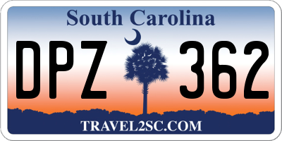 SC license plate DPZ362