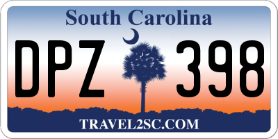 SC license plate DPZ398
