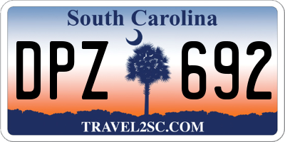 SC license plate DPZ692