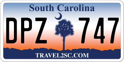 SC license plate DPZ747