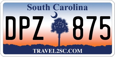 SC license plate DPZ875