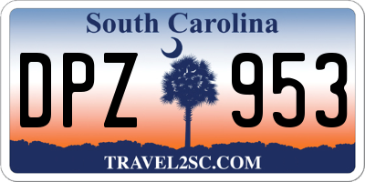 SC license plate DPZ953