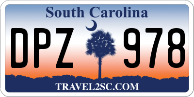 SC license plate DPZ978