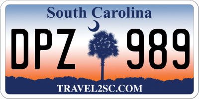 SC license plate DPZ989