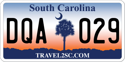 SC license plate DQA029