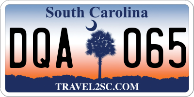 SC license plate DQA065